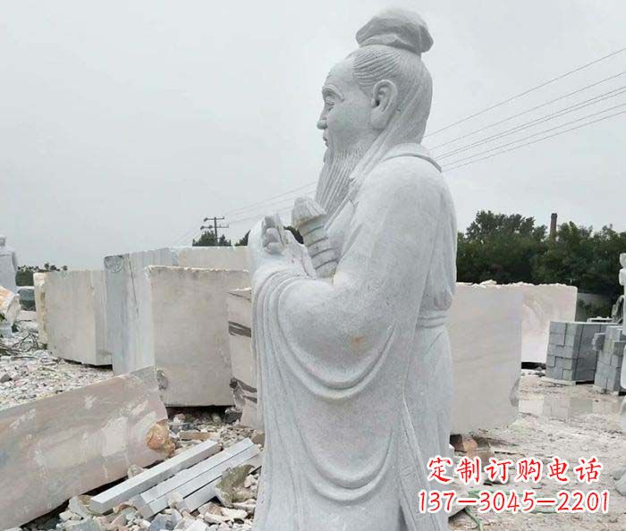 温州校园景观孔子石雕