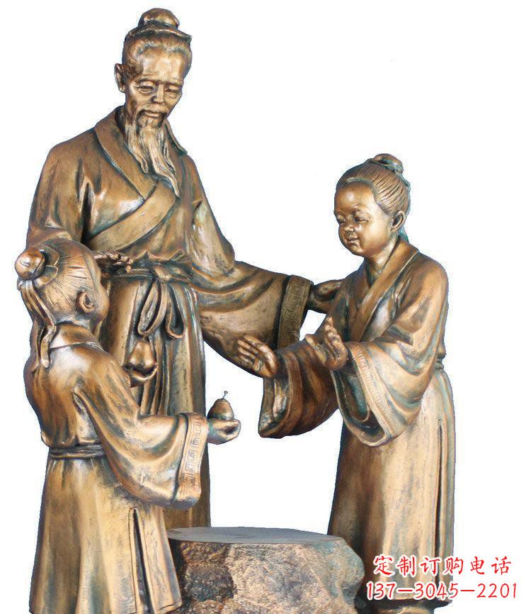 温州校园孔融让梨景观铜雕