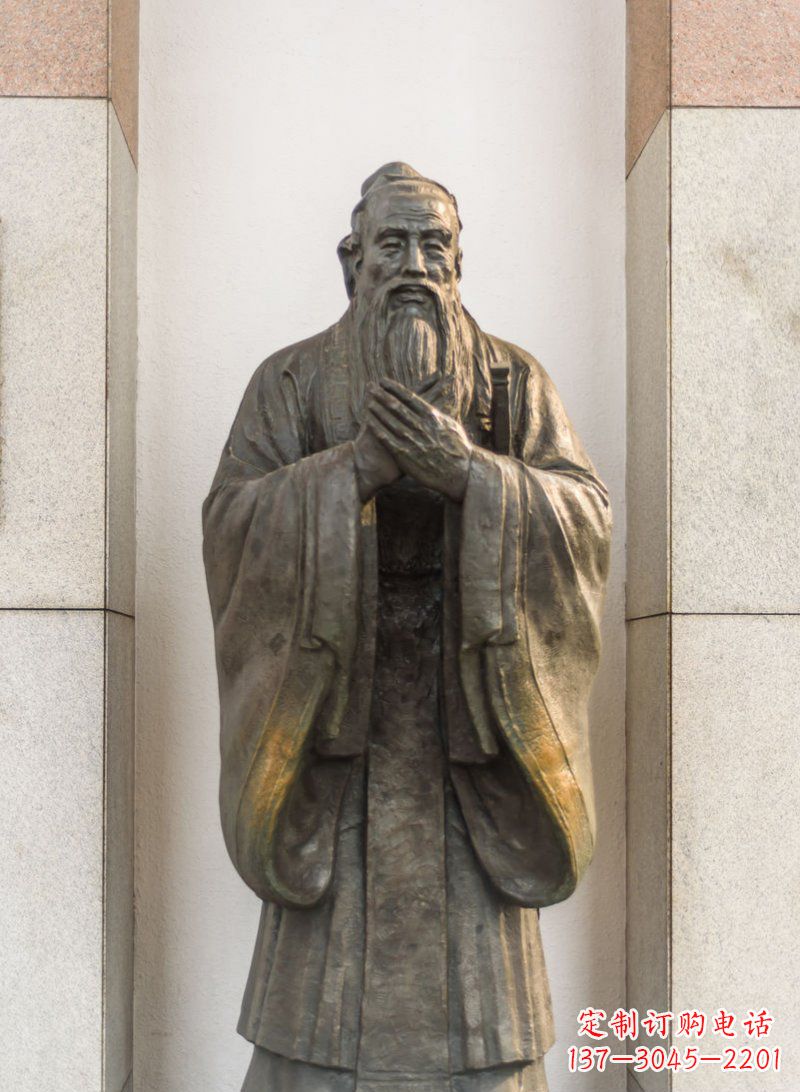 温州校园孔子名人铜雕