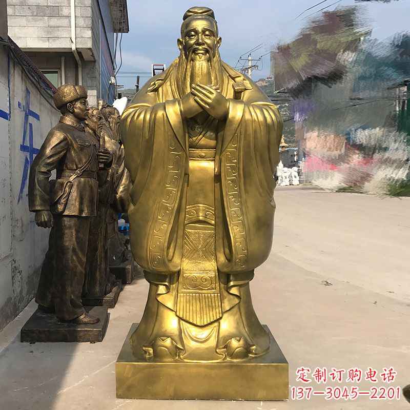 温州校园孔子铜雕像