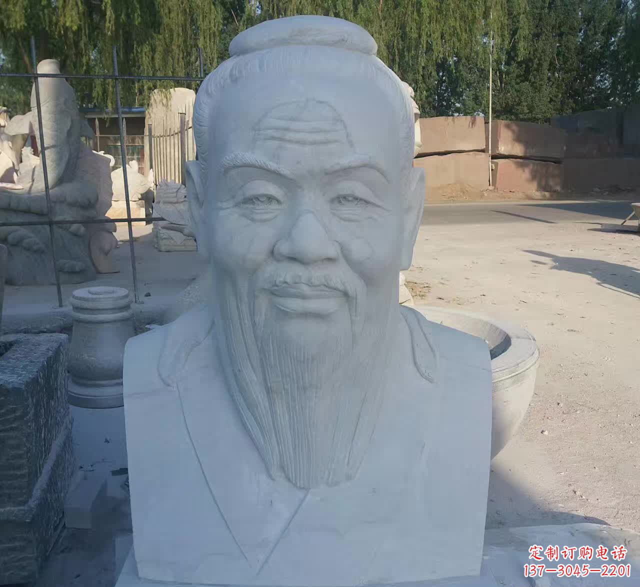 温州校园孔子胸像石雕塑