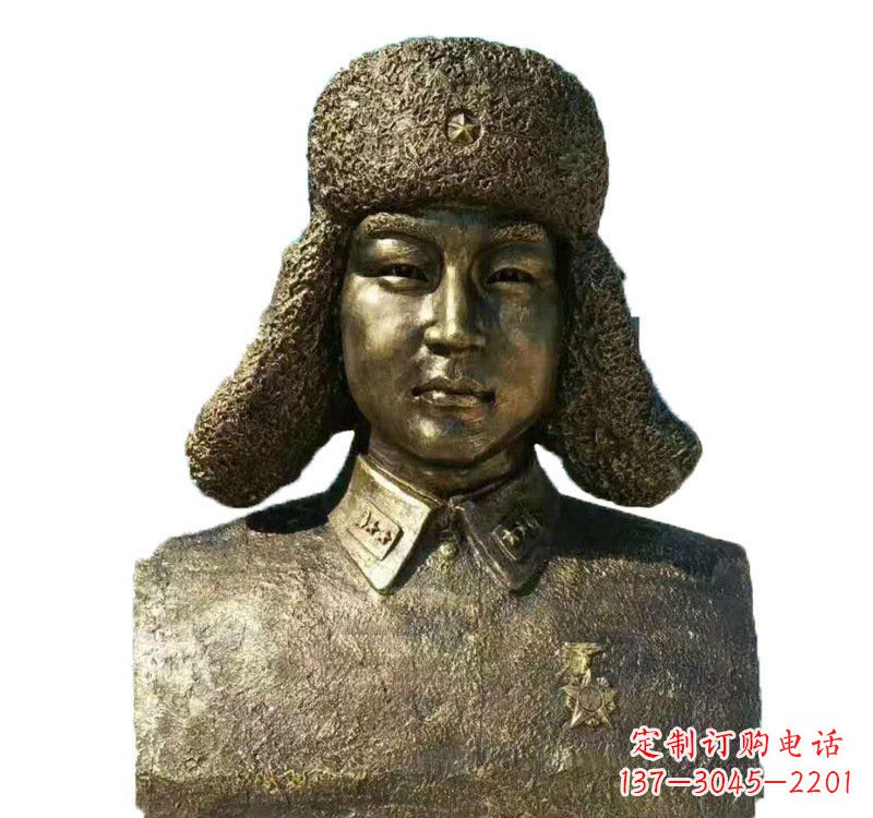 温州校园雷锋头像铜雕
