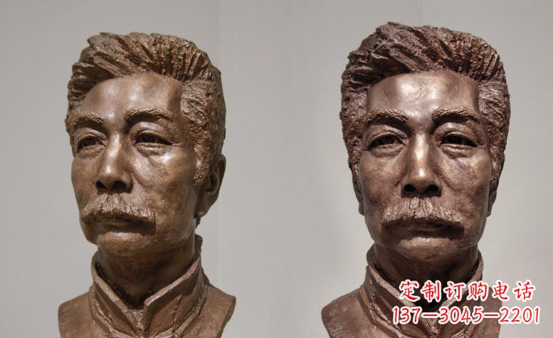 温州校园鲁迅头像名人铜雕