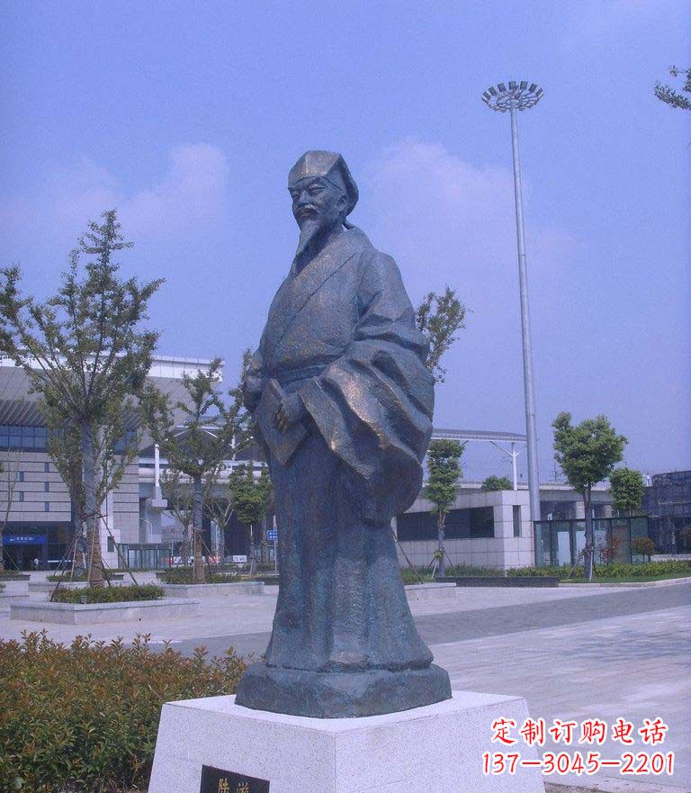 温州校园陆游名人铜雕