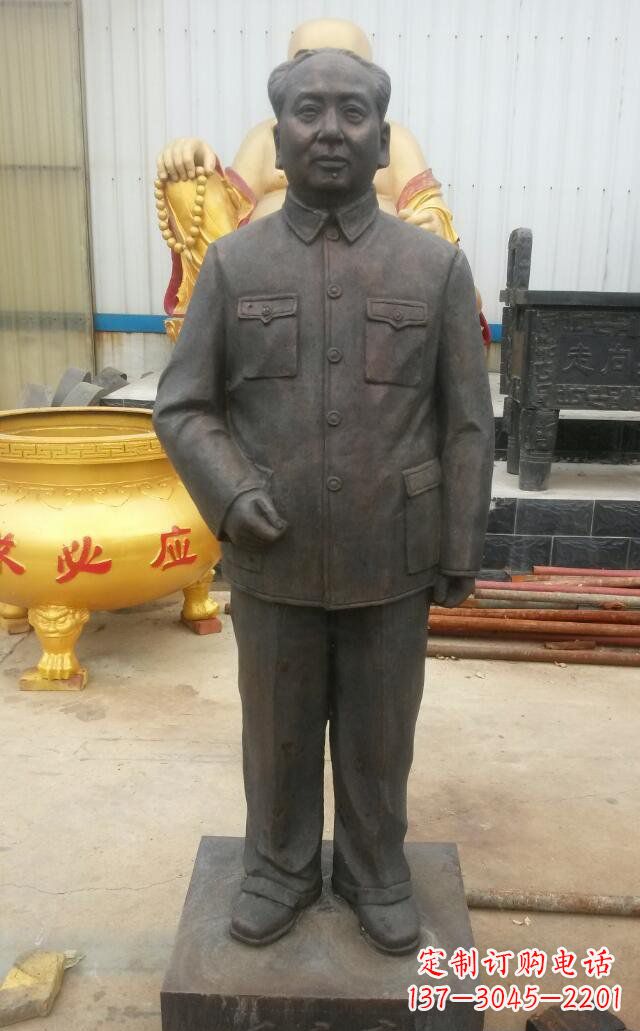 温州校园毛主席伟人铜雕