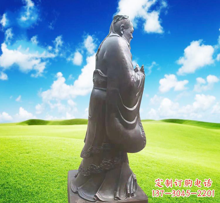 温州校园名人孔子行教像铜雕