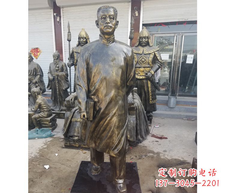 温州校园名人立式陶行知铜雕