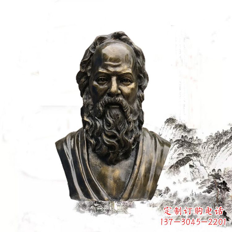 温州校园名人苏格拉底头像雕塑