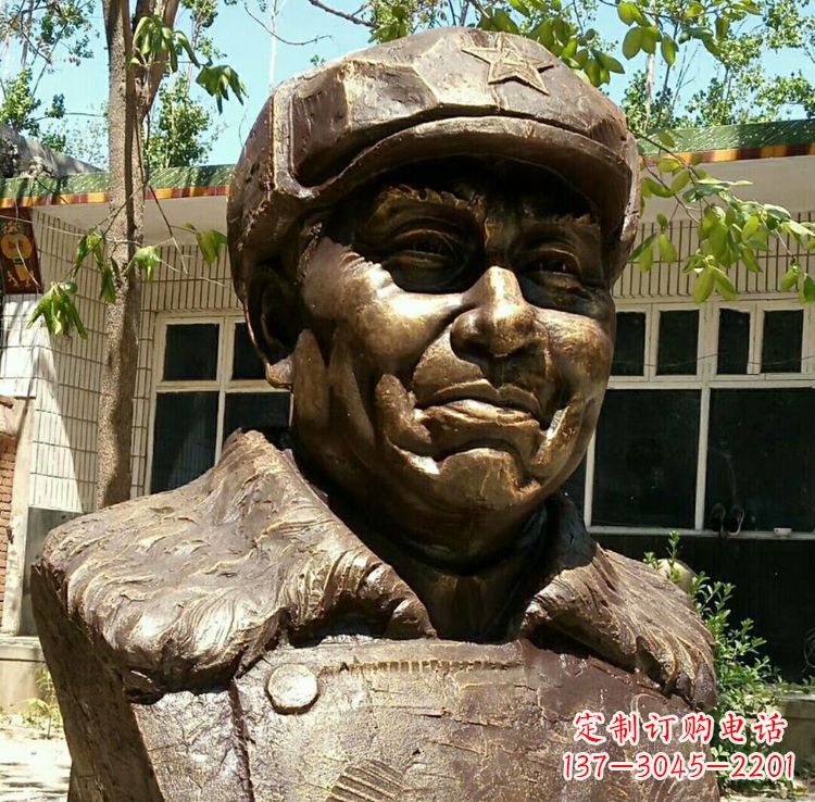 温州校园名人朱德胸像铜雕