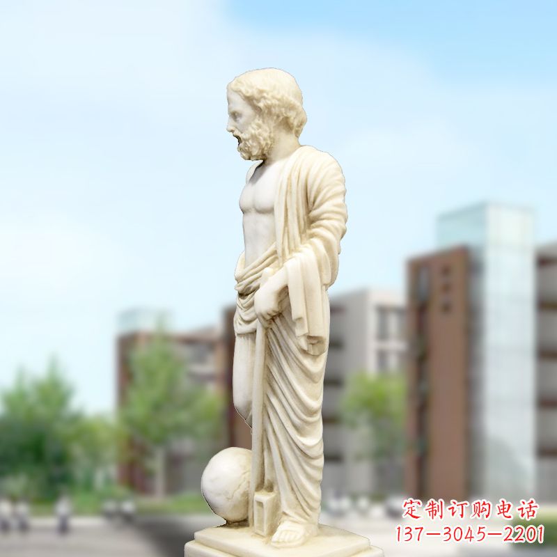 温州校园名人著名物理学家阿基米德石雕塑像