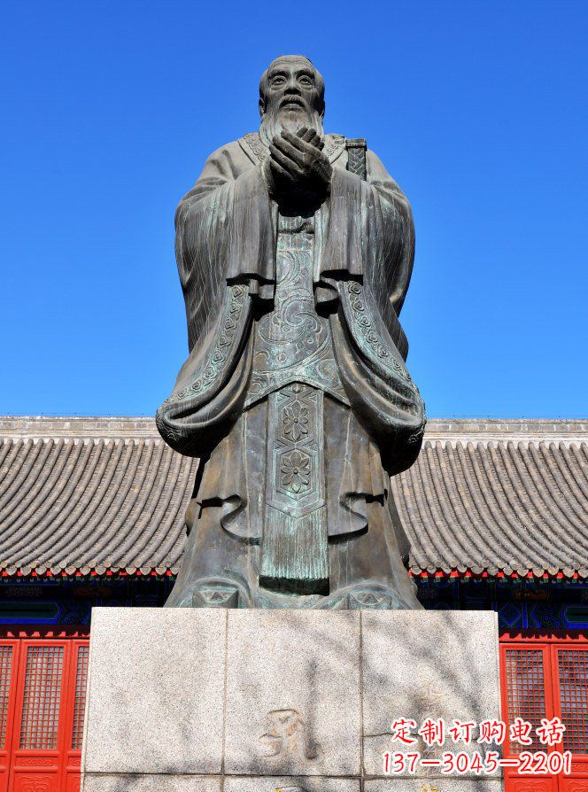 温州校园青铜孔子人物铜雕