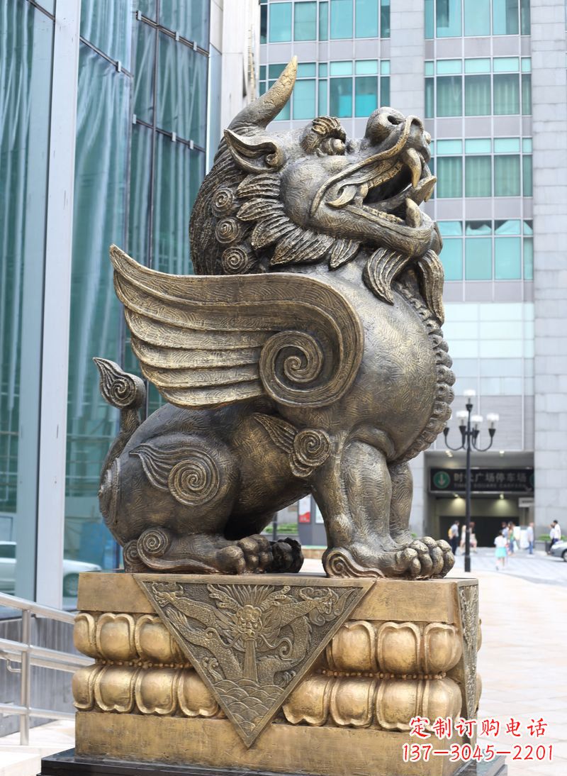 温州獬豸法院独角兽铜雕