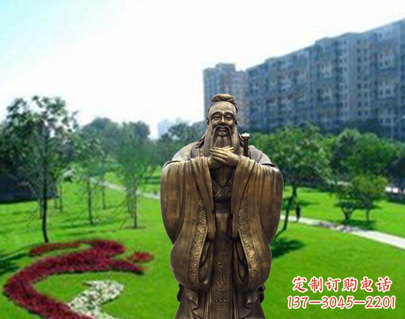 温州学校孔子行教像铜雕