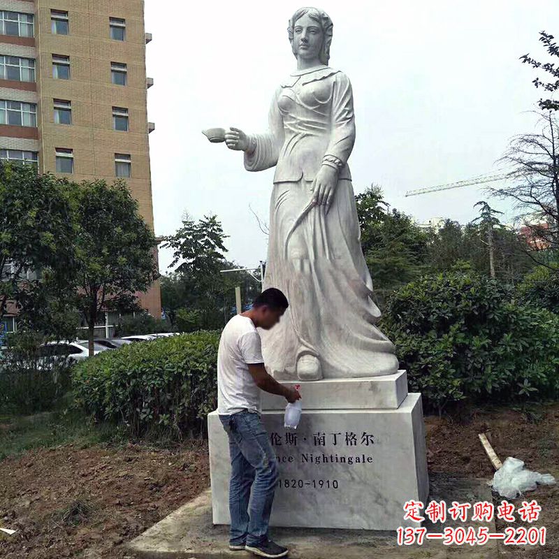 温州医院园林提灯天使南丁格尔石雕塑