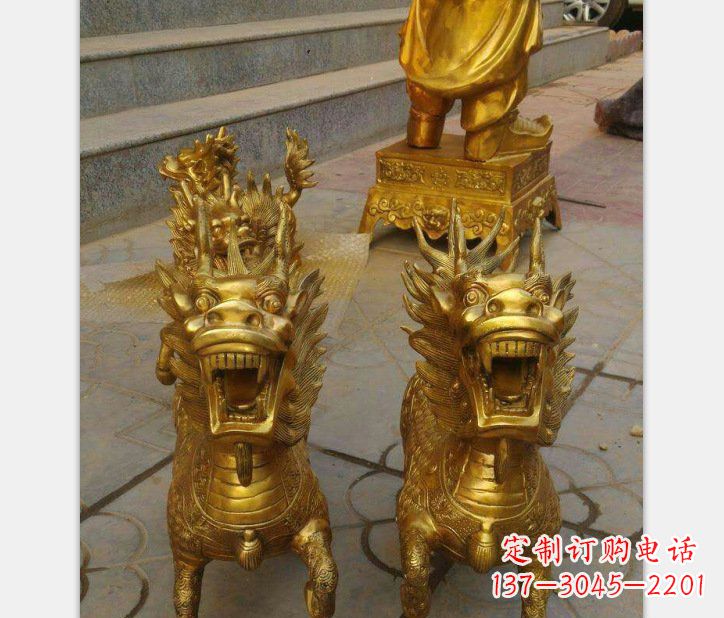 温州银行铜雕麒麟雕塑
