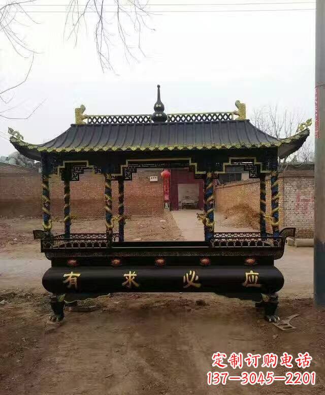 温州有求必应方形香炉铜雕
