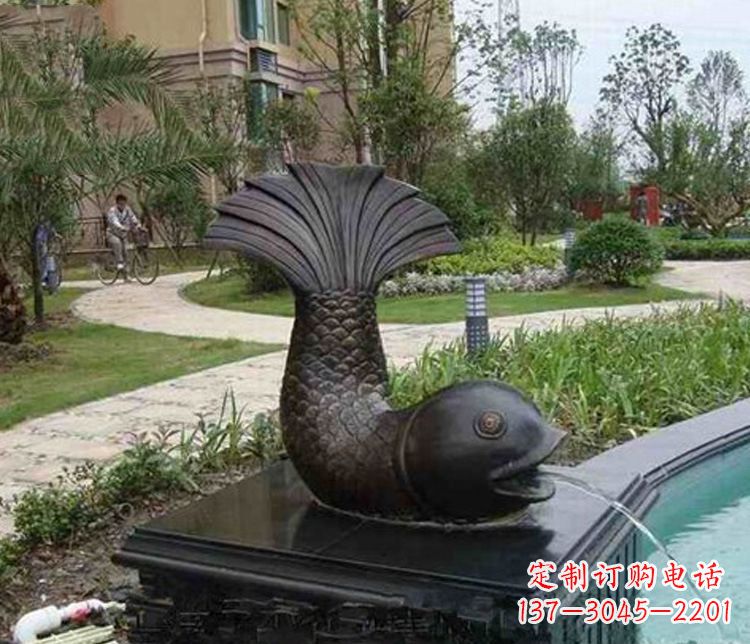 温州鱼喷泉铜雕