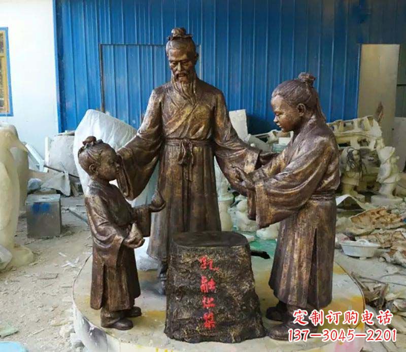 温州寓言故事孔融让梨人物铜雕