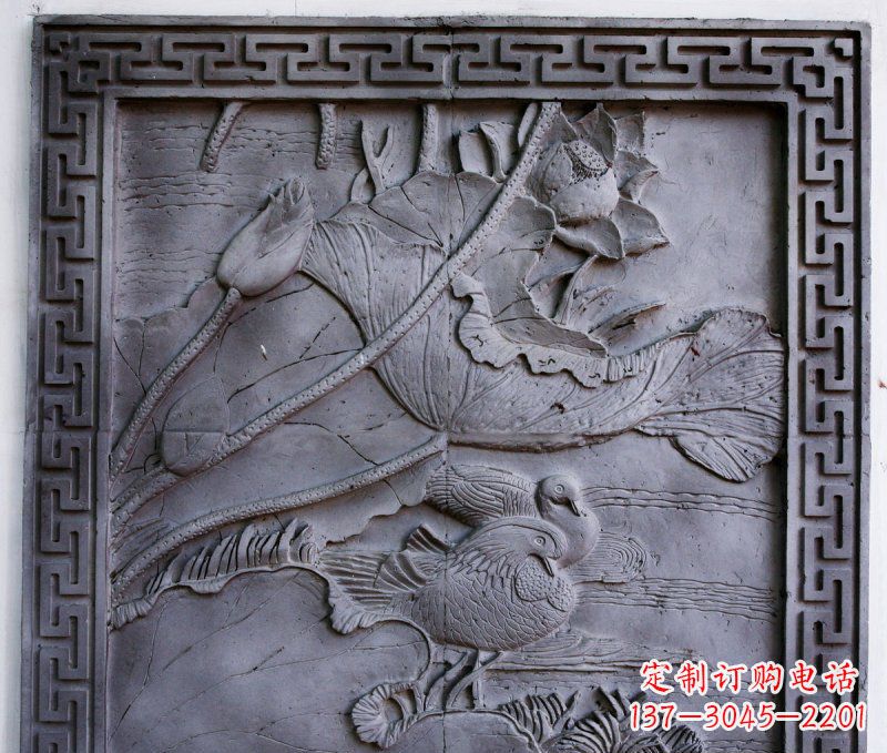 温州鸳鸯青石浮雕