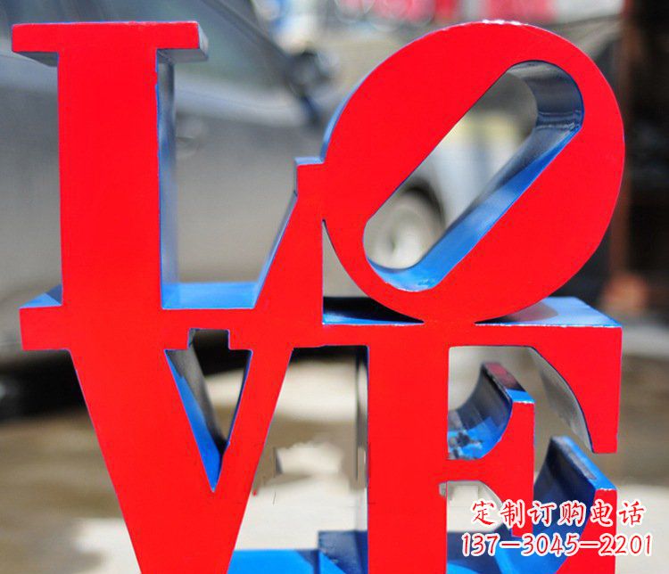 温州园林不锈钢love字母雕塑