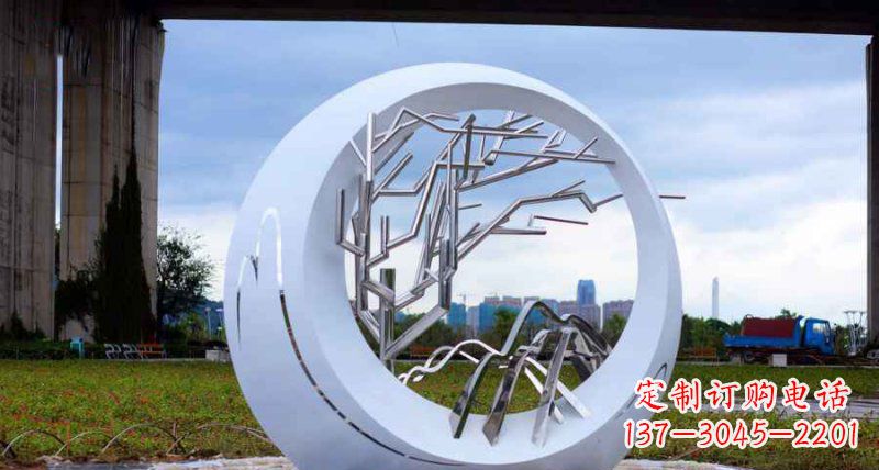 温州园林不锈钢抽象树枝雕塑