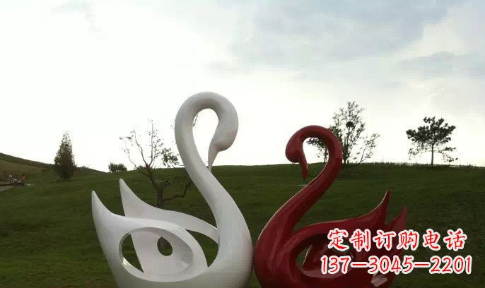 温州园林不锈钢抽象天鹅雕塑