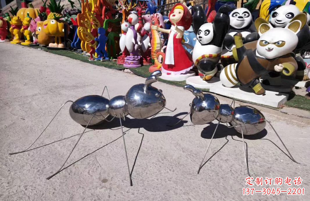 温州园林不锈钢仿真蚂蚁雕塑