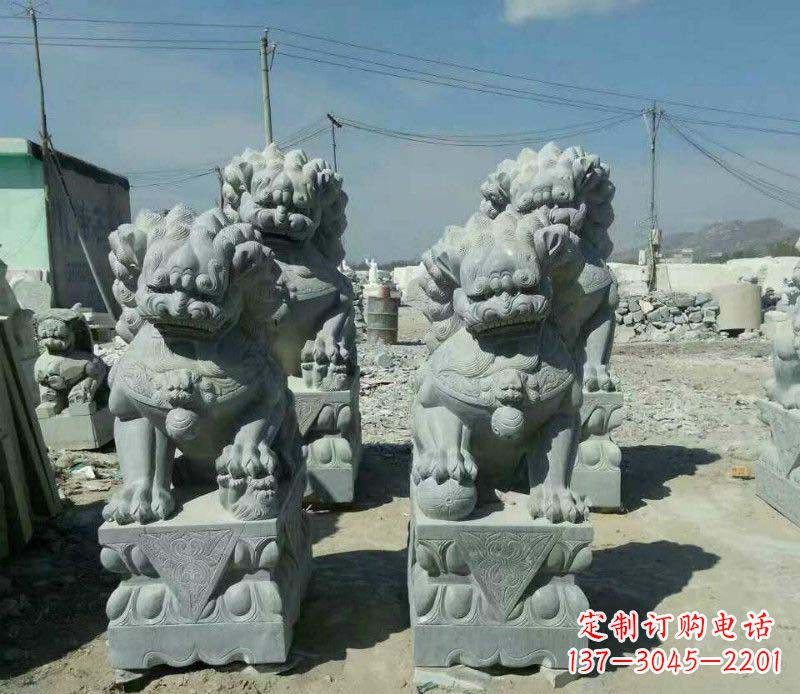 温州园林仿古狮子景观石雕