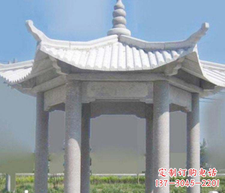 温州园林仿古石凉亭景观石雕