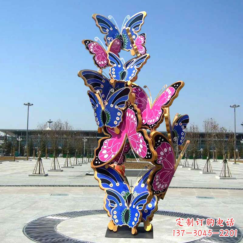 温州园林广场蝴蝶不锈钢动物景观雕塑