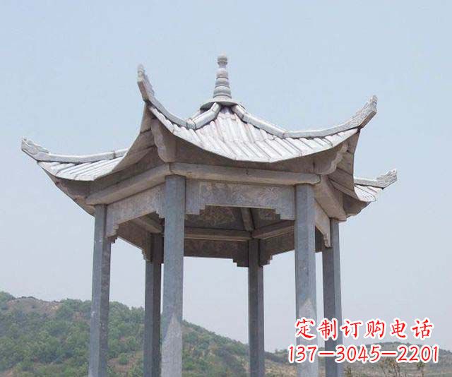 温州园林景观单层石雕凉亭 (2)