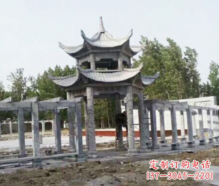 温州园林景观多层凉亭石雕 (2)