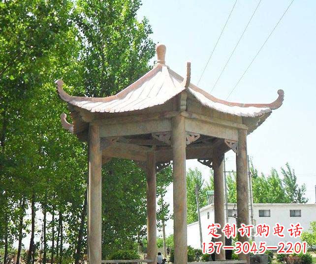 温州园林景观单层石雕凉亭
