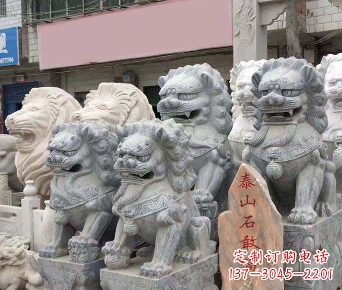温州园林景观仿古狮子石雕
