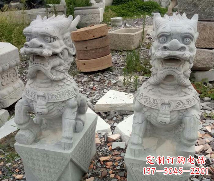 温州园林景观仿古麒麟石雕