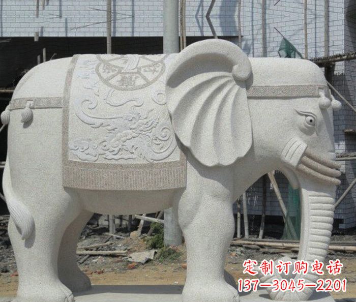 温州园林景观驮宝大象石雕 (2)