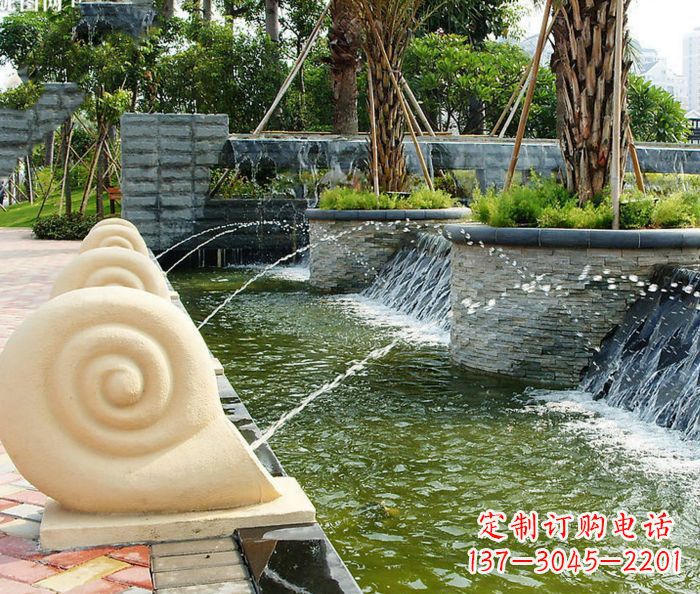 温州园林景观蜗牛喷泉石雕