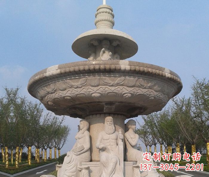 温州园林景观西方人物喷泉石雕 (2)