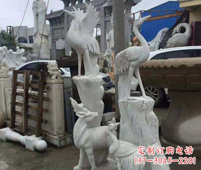 温州园林景观仙鹤石雕