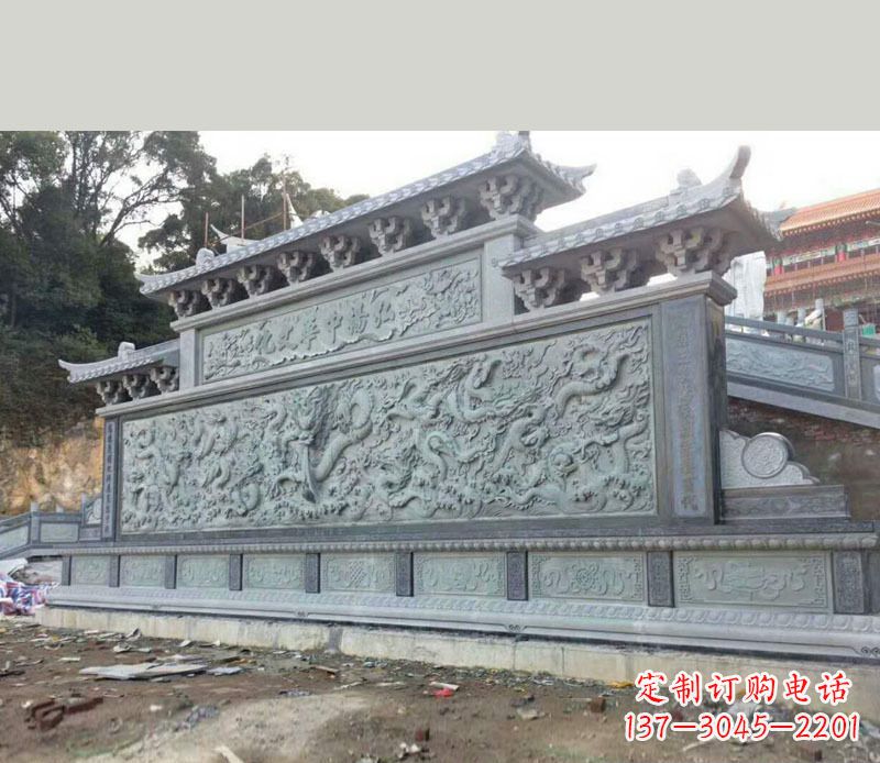 温州园林九龙壁景观石雕 (2)
