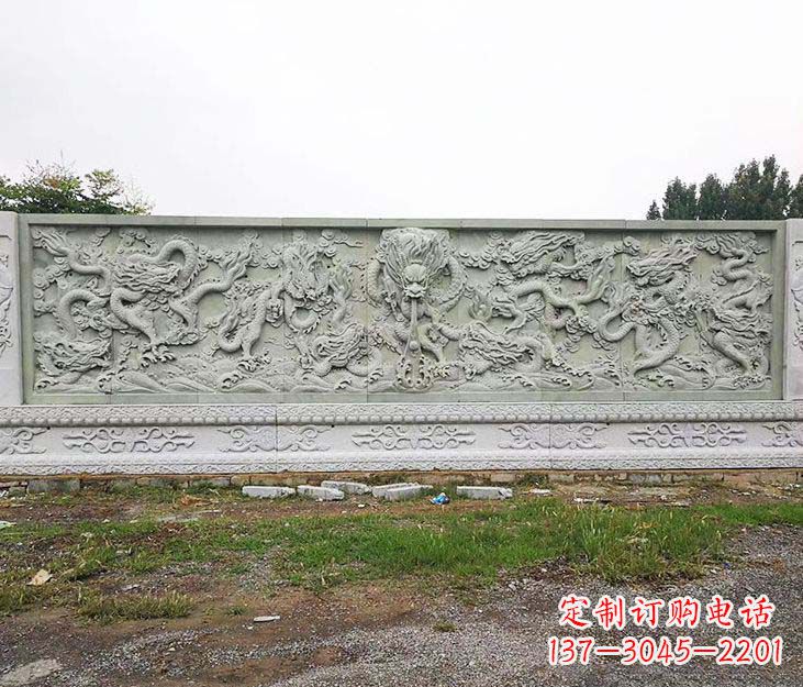 温州园林九龙壁景观石雕