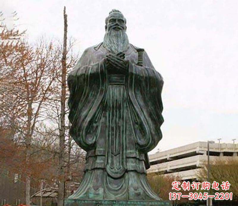 温州园林老子人物铜雕