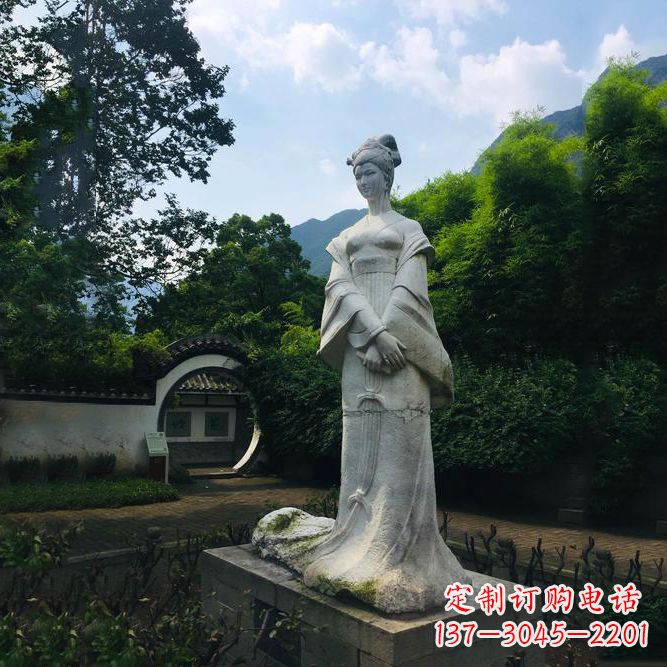 温州园林历史名人塑像王昭君汉白玉雕塑