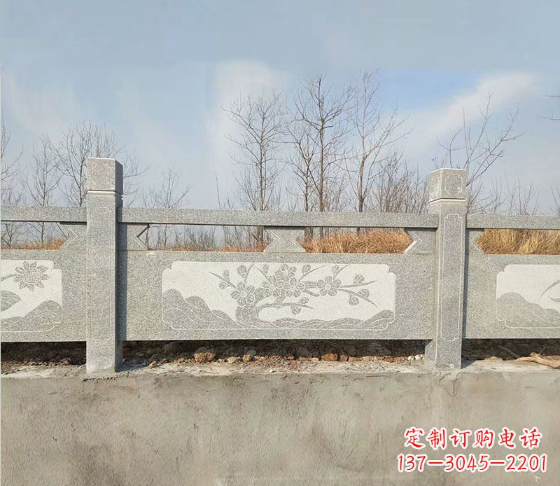 温州园林梅花石浮雕栏板景观石雕