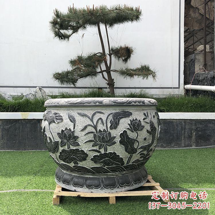 温州园林石雕水缸