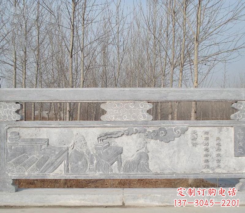温州园林石浮雕栏板景观石雕 (3)