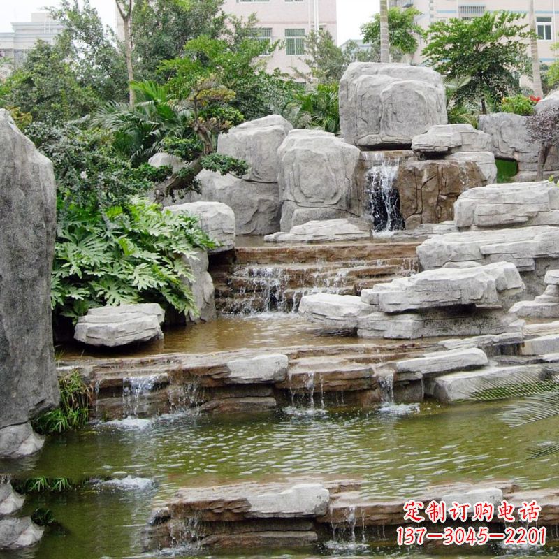 温州园林石头假山流水