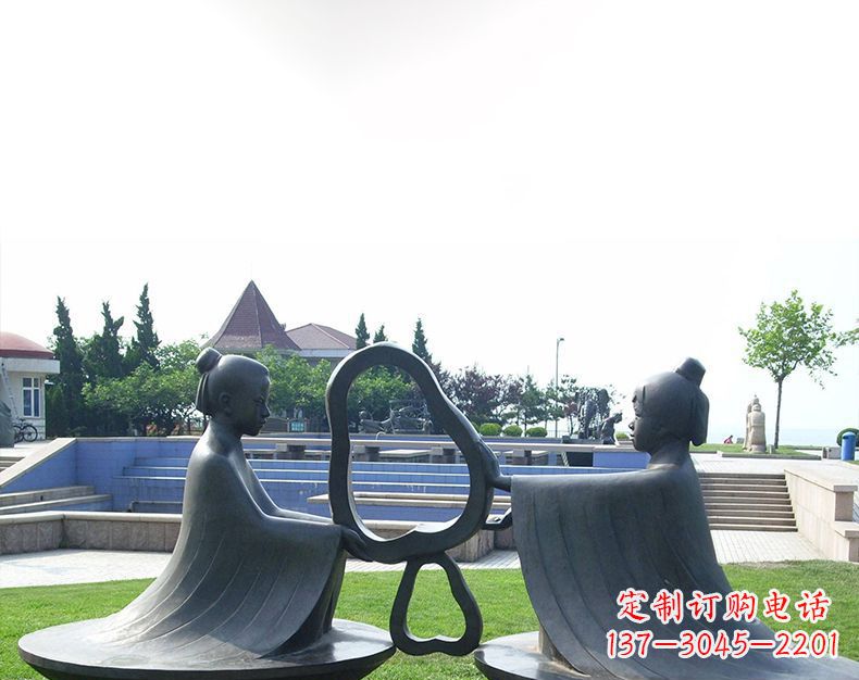温州园林铸铜孔融让梨雕塑