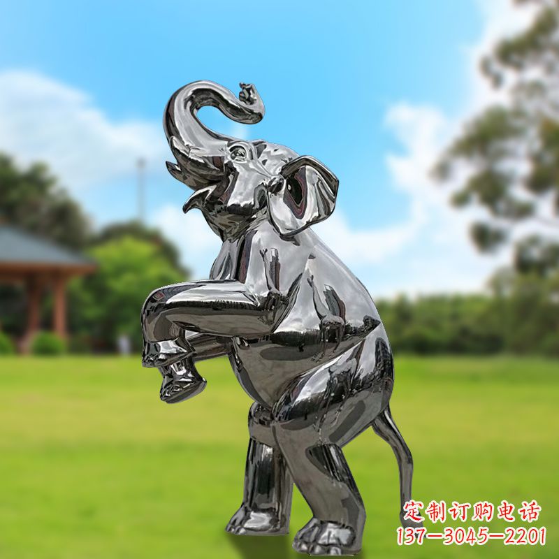 温州站立的不锈钢小象雕塑