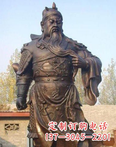 温州站立的关公铜像